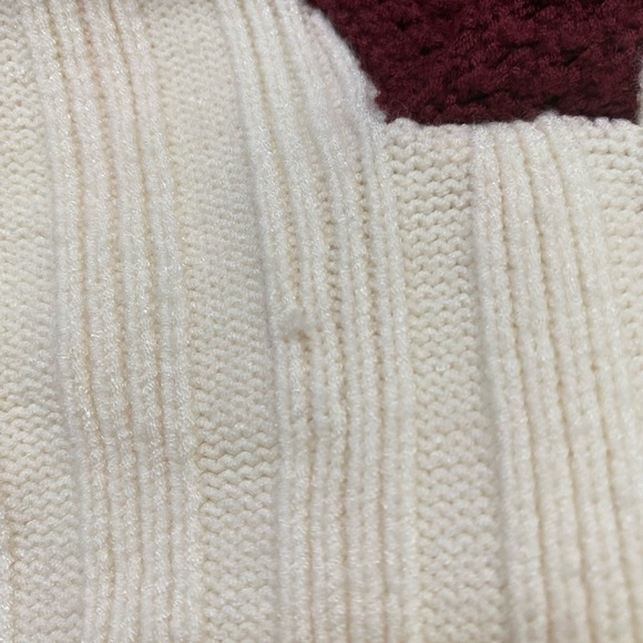 Future Collective XXL Rugby Striped Burgundy and Cream Sweater Mini Dress - Picture 10 of 11